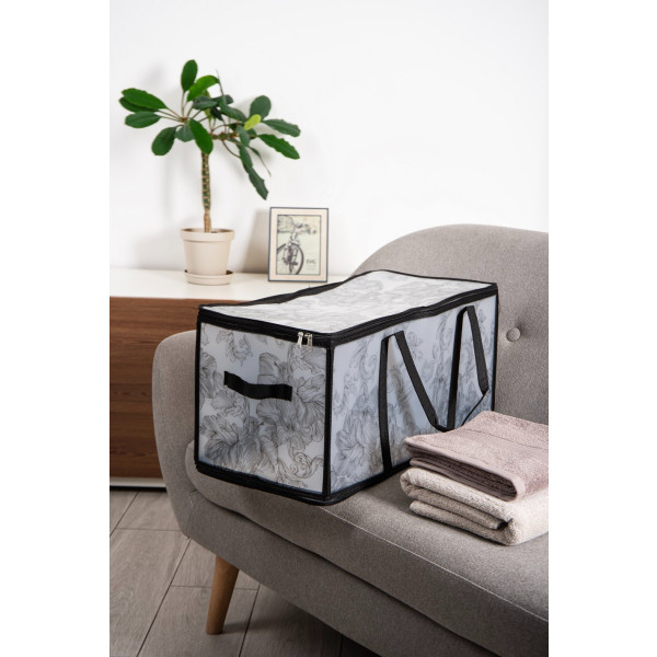 Фото - Короб для хранения Idea Home DB-28 прям. с/кр с/блеск Anthracite Flowers