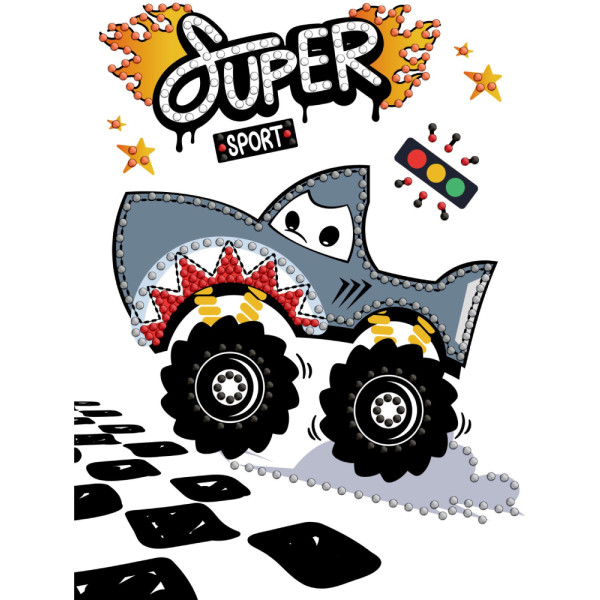 Фото - Алмазная живопись Ideyka Машина-акула 15x20 см (AMV1230)