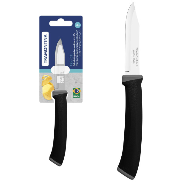 Фото - Нож для овощей Tramontina FELICE black 7,8 см (23490/103)
