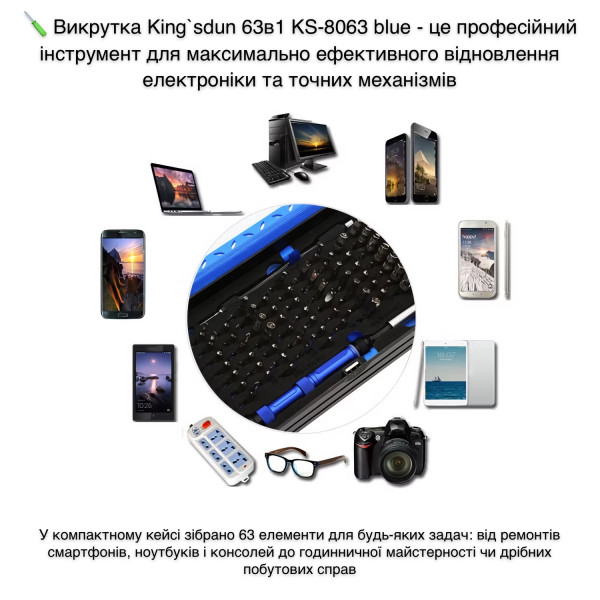 Фото - Отвертка King'sDun 63 в 1 (KS-8063 blue)