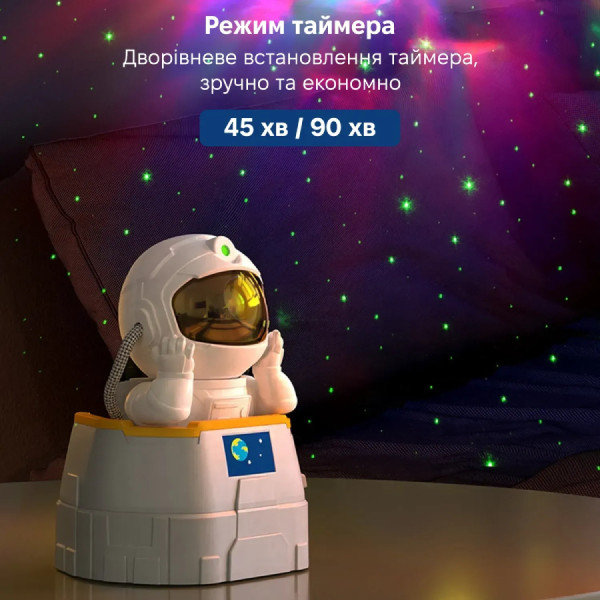 Фото - Ночник детский INSPIRE лазерный проектор звездного неба Астронавт (LWS-R-4)