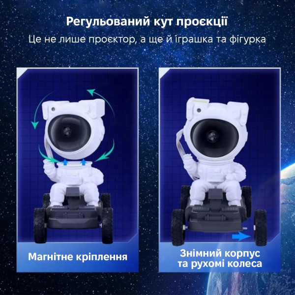 Фото - Ночник детский INSPIRE лазерный проектор звездного неба Луноход (LWS-R-15)