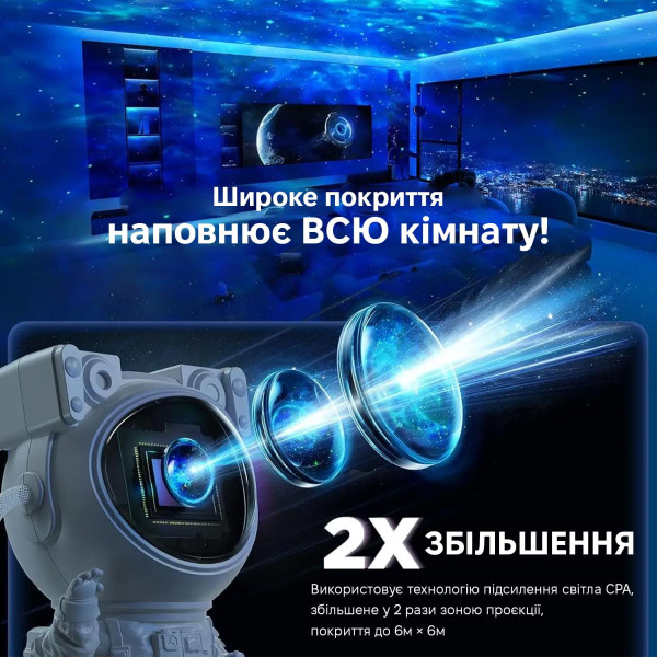 Фото - Ночник детский INSPIRE лазерный проектор звездного неба Луноход (LWS-R-15)