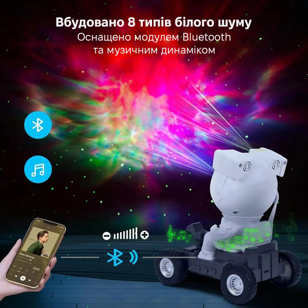 Фото - Ночник детский INSPIRE лазерный проектор звездного неба Луноход (LWS-R-15)