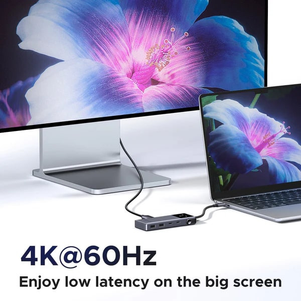 Фото - Хаб USB UGREEN CM888 USB-C to HDMI+2xUSB 3.2+2xUSB-C 3.2+PD Power Converter Gray (35998)