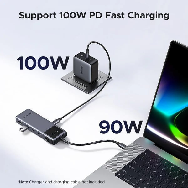 Фото - Хаб USB UGREEN CM888 USB-C to HDMI+2xUSB 3.2+2xUSB-C 3.2+PD Power Converter Gray (35998)