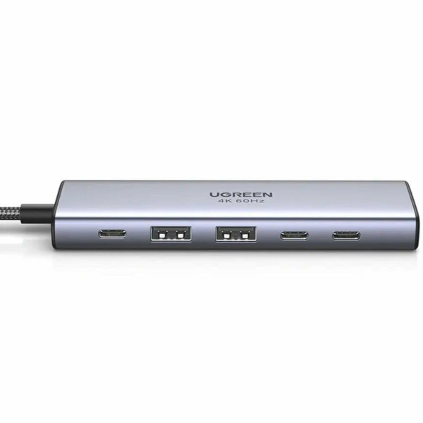 Фото - Хаб USB UGREEN CM511 USB-C to HDMI+2xUSB 3.2+2xUSB-C 3.2+PD Power Converter Gray (35999)