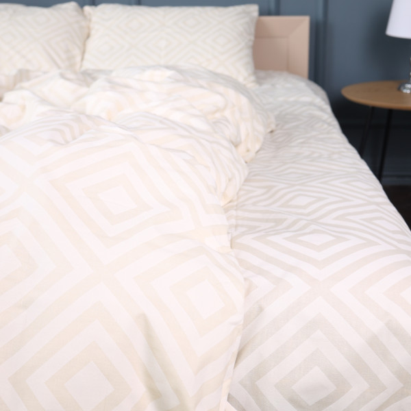 Фото - Комплект постельного белья MirSon Бязь 17-0623 Geometry Creamy 175х210 (2200008198282)