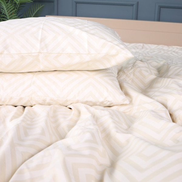 Фото - Комплект постельного белья MirSon Бязь 17-0623 Geometry Creamy 175х210 (2200008198282)