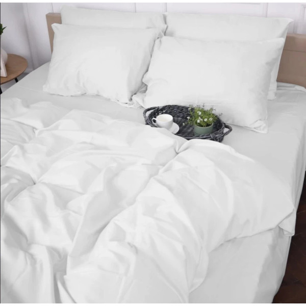 Фото - Комплект постельного белья MirSon King Size 220х240 см 00-0000 Snow White Сатин (2200009415746)