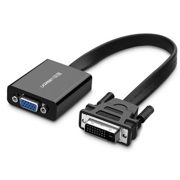 Фото - Переходник UGREEN MM108 DVI(24+1) Male to VGA Female Active Converter Black (40259)
