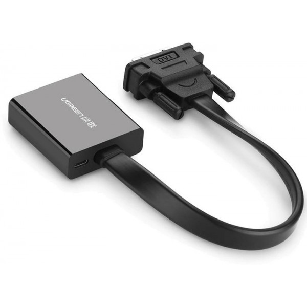 Фото - Переходник UGREEN MM108 DVI(24+1) Male to VGA Female Active Converter Black (40259)