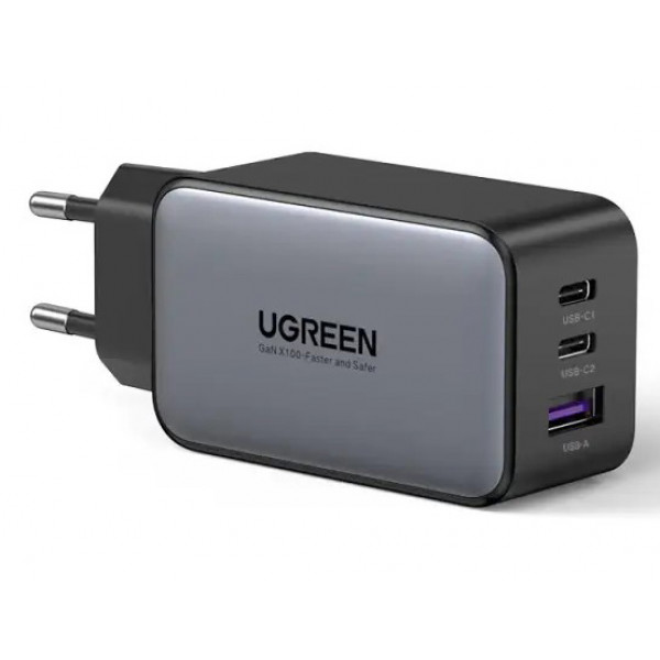 Фото - Сетевое зарядное устройство UGREEN CD244 USB-A+2xUSB-C 65W GaN Tech Fast Charger Grey (10335)