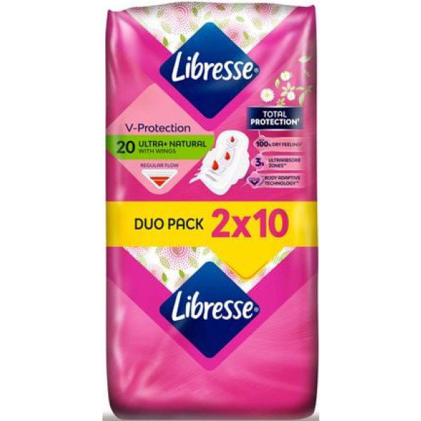 Фото - Прокладки гигиенические Libresse Ultra Normal Wing Aloe Vera & Camomile 20 (7322540344011)