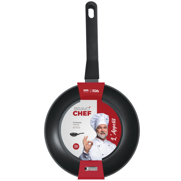 Фото - Сковорода универсальная BRAVO CHEF L"Appetit 26 см (BC-1103-26)