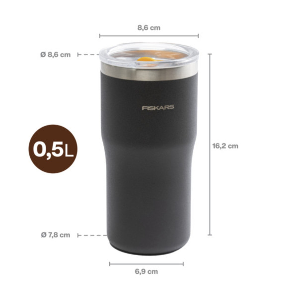 Фото - Термокружка Fiskars On-the-go 0.5 черный (1078762)