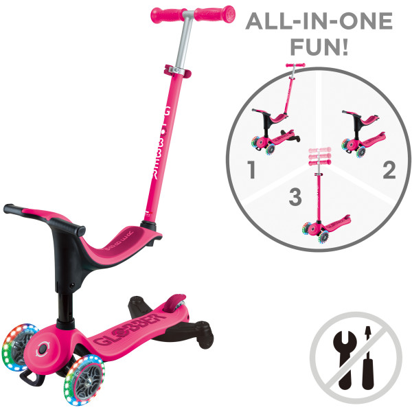 Фото - Трёхколёсный самокат Globber GO UP SPORTY 360 Фуксия (456-610)