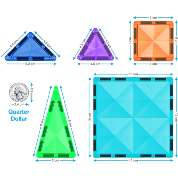 Фото - Магнитный конструктор Picasso Tiles MINI DIAMOND SERIES SET 100 деталей (22327)