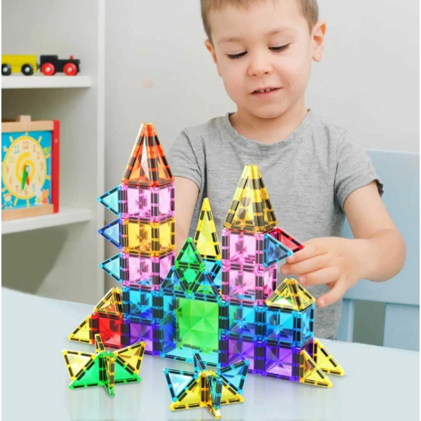 Фото - Магнитный конструктор Picasso Tiles MINI DIAMOND SERIES SET 100 деталей (22327)