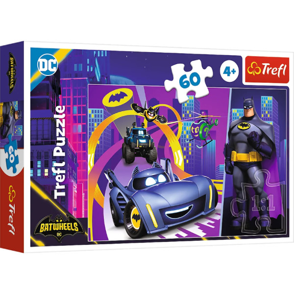 Фото - Пазлы (3-4 года) Trefl Batwheels Бэтмен и его машины 60 эл. (74007)