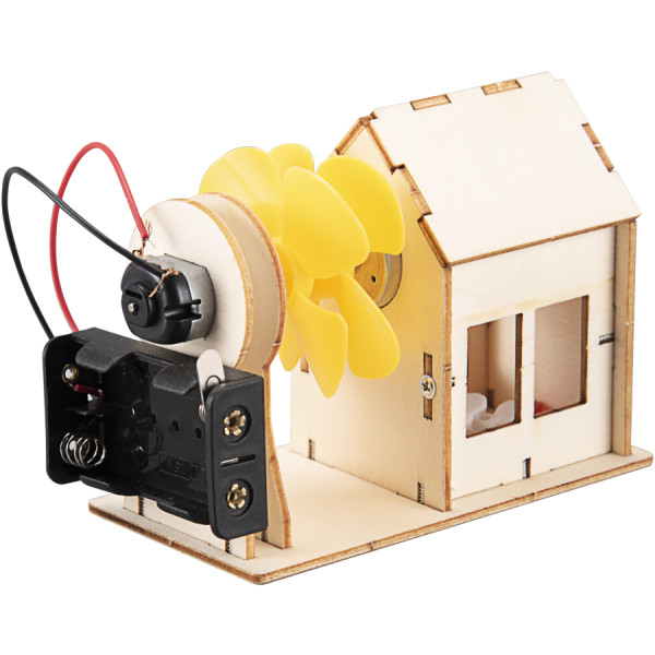 Фото - Деревянный конструктор STEAM на батарейках ветряная станция (73667)