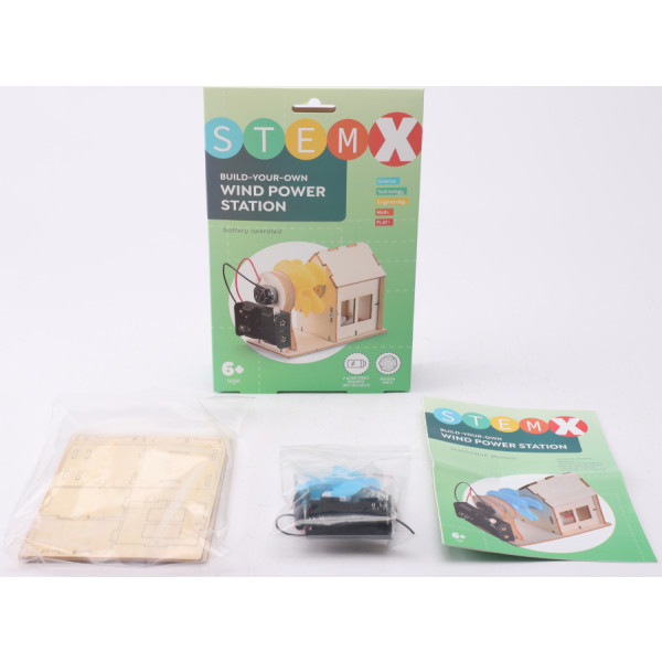 Фото - Деревянный конструктор STEAM на батарейках ветряная станция (73667)