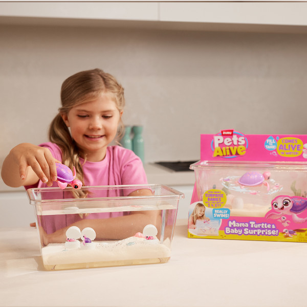 Фото - Интерактивный набор Pets & Robo Alive Mama&Baby Surprise S1 – МАМА ЧЕРЕПАХА С СЮРПРИЗОМ (9560)
