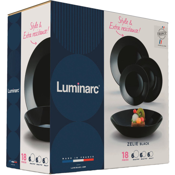 Фото - Столовый сервиз Luminarc ZELIE BLACK 18 пр. (V3894)
