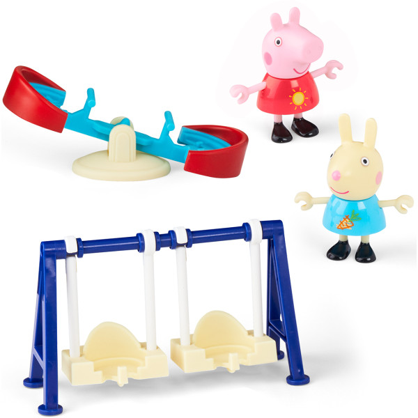 Фото - Набор игровых фигурок Peppa Pig FIGURINES серии Моменты с Пеппой – ПРИКЛЮЧЕНИЯ НА КАЧЕЛЯХ (G1857)