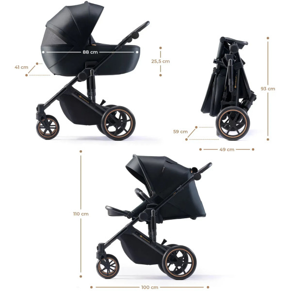 Фото - Коляска универсальная 2 в 1 Kinderkraft Prime 2 Venezian Black (KSPRIM02BLK2000)