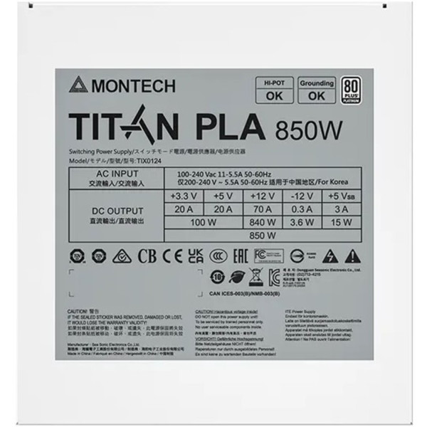 Фото - Блок питания для ПК Montech TITAN PLA 850