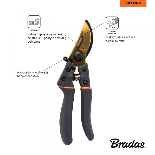 Фото - Ножницы садовые BRADAS V-SERIES SK5 (KT-V1021)