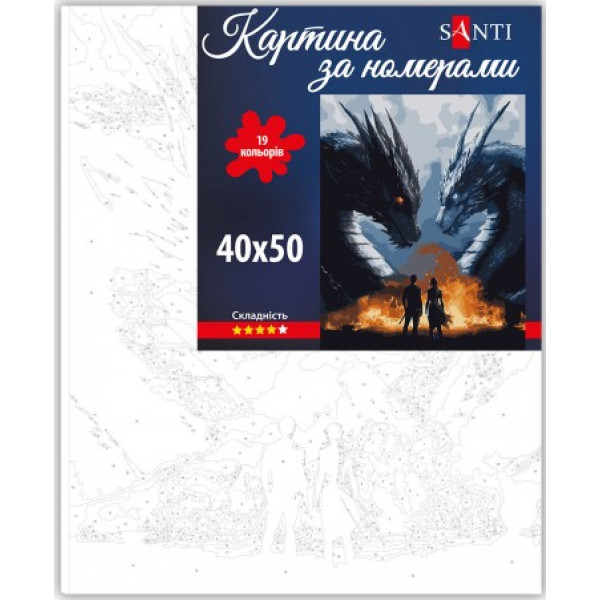 Фото - Картина по номерам Santi 4 крыло. Всадники драконов 40х50 см (955047)