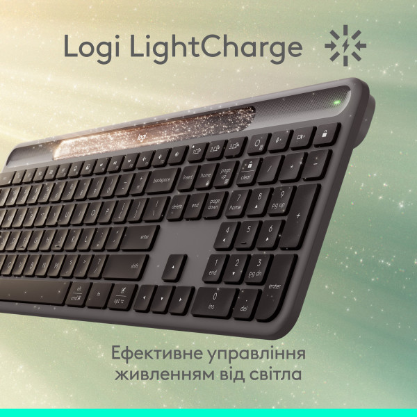 Фото - Клавиатура беспроводная Logitech Slim Solar+ Graphite (920-013764)