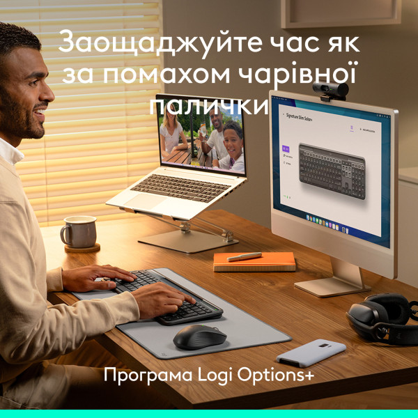Фото - Клавиатура беспроводная Logitech Slim Solar+ Graphite (920-013764)