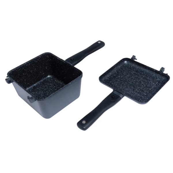 Фото - Набор посуды RidgeMonkey Connect Deep Pan & Griddle XL Granite Edition (91680638)
