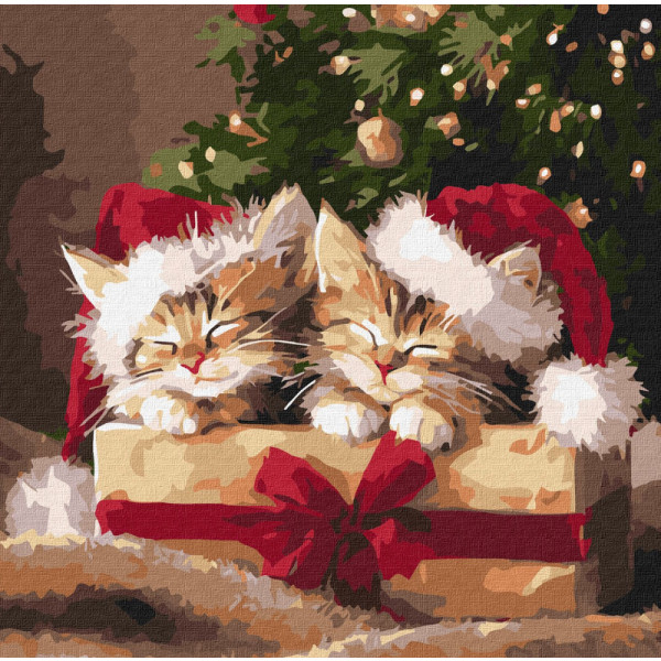 Фото - Картина по номерам Ideyka Пушистые подарки 40х40 (KHO6827)