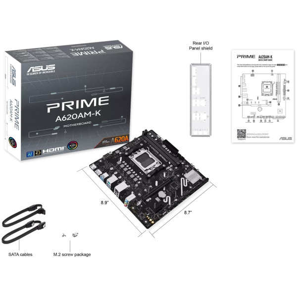 Фото - Материнская плата Asus PRIME A620AM-K DDR5
