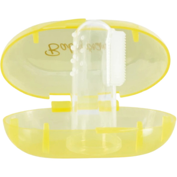 Фото - Зубная щетка мануальная детская Baby Team силиконовая с контейнером (7200_желтый) Фото - Зубная щетка мануальная детская Baby Team силиконовая с контейнером (7200_желтый)