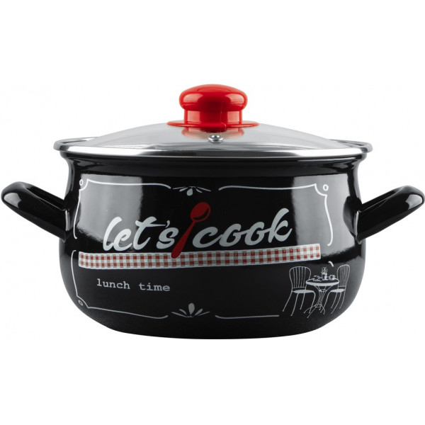 Фото - Кастрюля Gusto GT-T-122-LCB Давайте готовить черная 22 см 5.1 л Фото - Кастрюля Gusto GT-T-122-LCB Давайте готовить черная 22 см 5.1 л