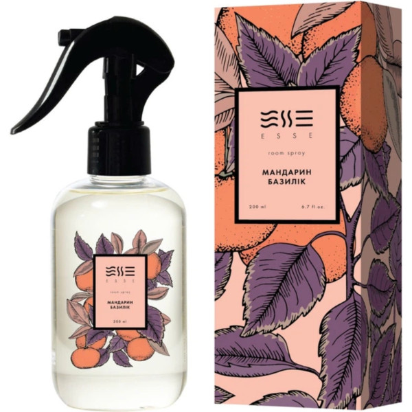 Фото - Освежитель воздуха спрей Esse Home Рум спрей Мандарин Базилик 200 мл (4820288090762) Фото - Освежитель воздуха спрей Esse Home Рум спрей Мандарин Базилик 200 мл (4820288090762)