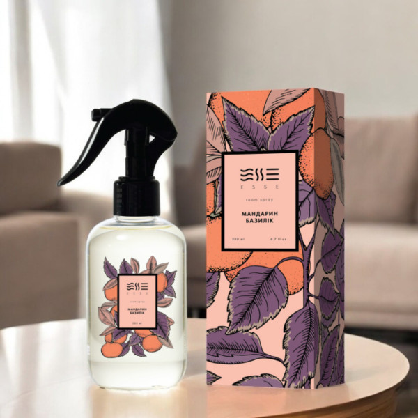 Фото - Освежитель воздуха спрей Esse Home Рум спрей Мандарин Базилик 200 мл (4820288090762)