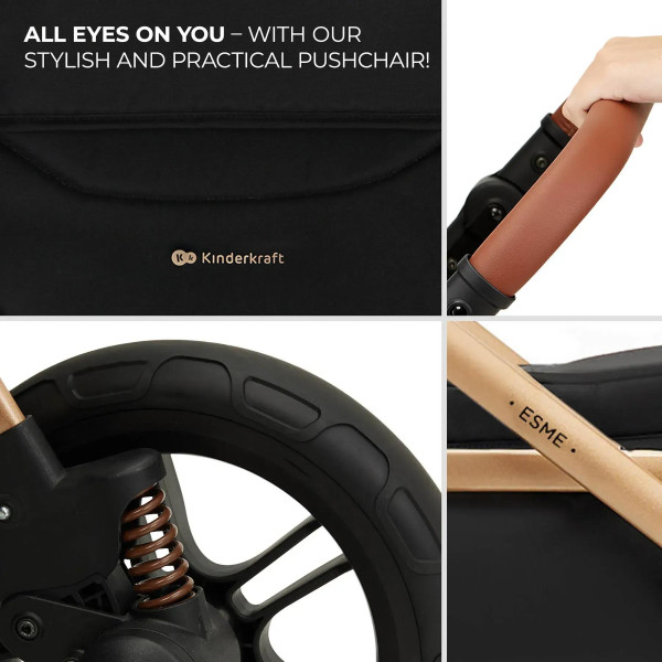 Фото - Коляска универсальная 3 в 1 Kinderkraft Esme Pro Pure Black (KSESME00BLK300N)