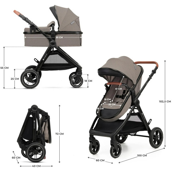 Фото - Коляска универсальная 3 в 1 Kinderkraft Esme Pro Sand Beige (KSESME00BEG300N)