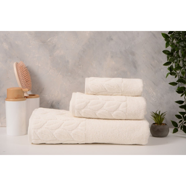 Фото - Полотенце банное SOHO 90х150 хлопок 100% Leaves Ivory