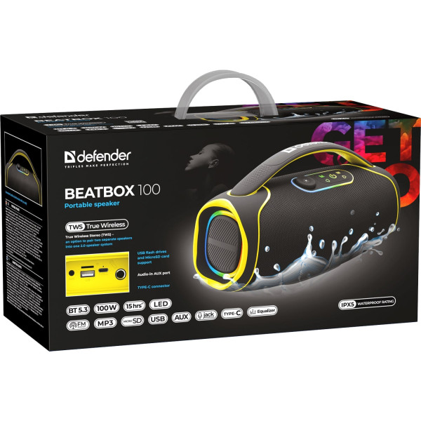 Фото - Портативная акустика Defender Beatbox 100 Black (65113)