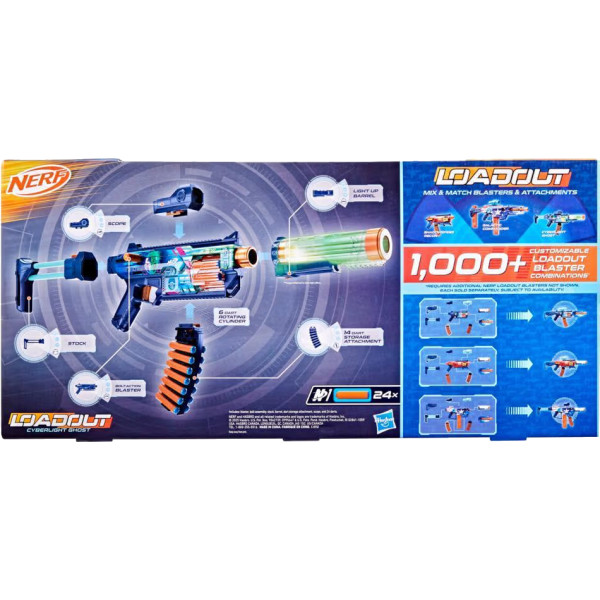 Фото - Бластер многозарядный Hasbro Nerf Loadout Cyberlight Ghost (G1824)