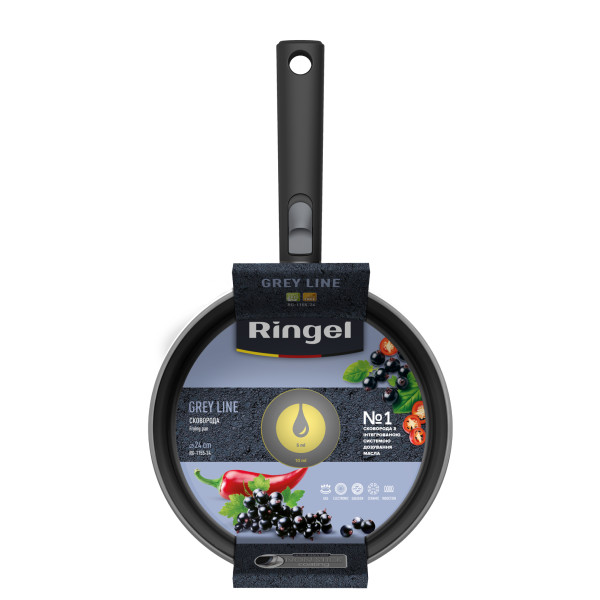 Фото - Сковорода универсальная Ringel Grey Line 24 см со съемной ручкой (RG-1155-24)