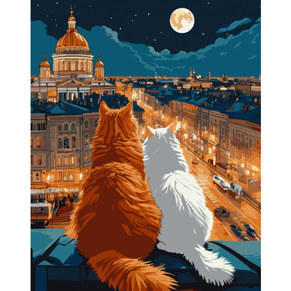 Фото - Картина по номерам Santi Коти на даху 40х50 см (956646) Фото - Картина по номерам Santi Коти на даху 40х50 см (956646)