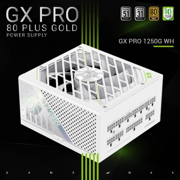 Фото - Блок питания для ПК Gamemax GX PRO 1250G WH